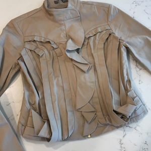 Crop Tan Ruffle Jacket
